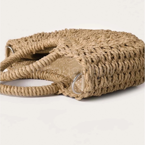 Straw Round Mini Bag Shoulder Strap - Picture 2 of 9